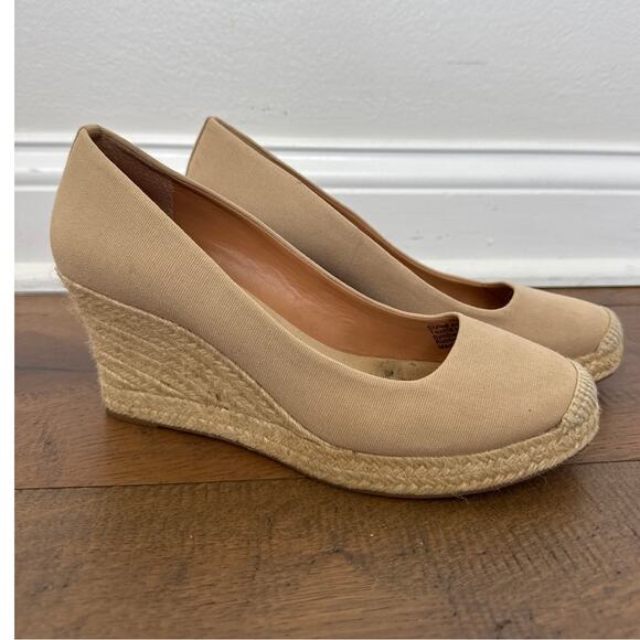 J. Crew Seville Canvas Espadrille Wedges Sandals Tan Women's Size US 9.5 - Picture 9 of 9